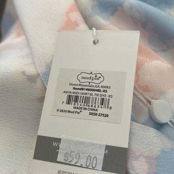 Mud Pie Women's Anya Tie Dye Midi Skirt - Picture 5 of 6